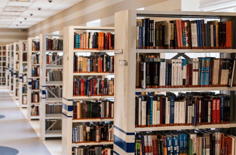 Books in a library