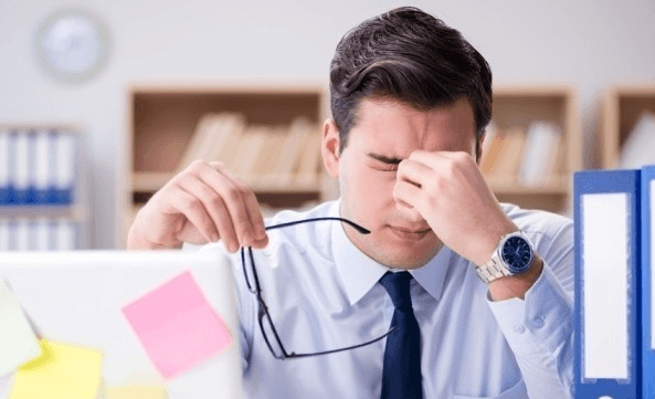 man under stress in need of a break